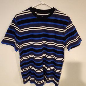 NOAH NYC t-shirt in Blue Black Stripe Size L (fits Medium)